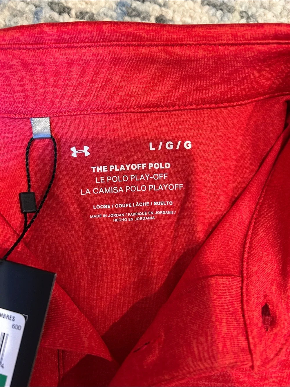 Under Armour Men’s Red Heather Polo Shirt sz L - Picture 3 of 5